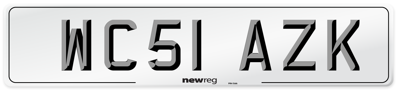 WC51 AZK Number Plate from New Reg